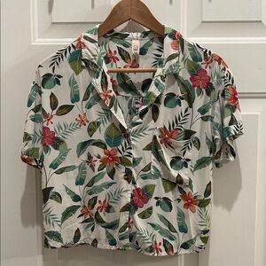 Floral Print Crop Top - Multicolor
